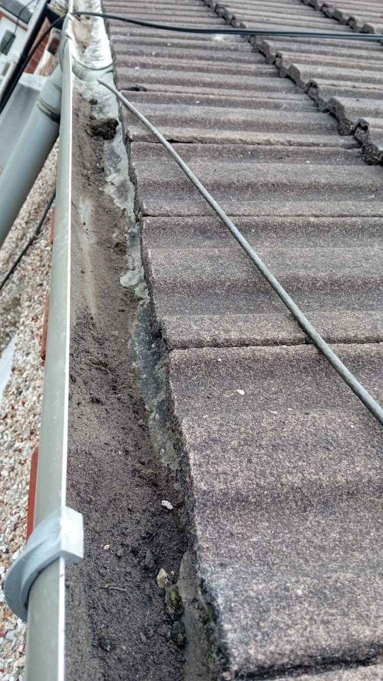 Gutter after clearing