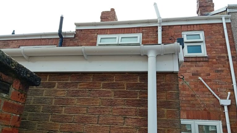 Gutter and fascia after cleaning